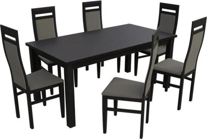 Jídelní set pro 6 osob - RK024, Barva dřeva: wenge, Potah: ekokůže Soft 029