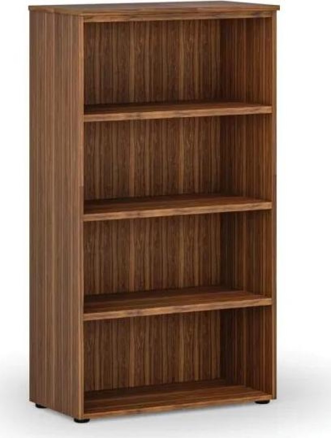 Kancelářský regál PRIMO WOOD, 1434 x 800 x 420 mm, ořech