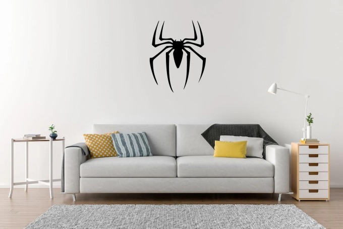 Lepy.cz Samolepka na zeď Spider Man - pavouk Velikost (šířka x výška): 50x64cm, Barevná varianta: Tmavě šedivá