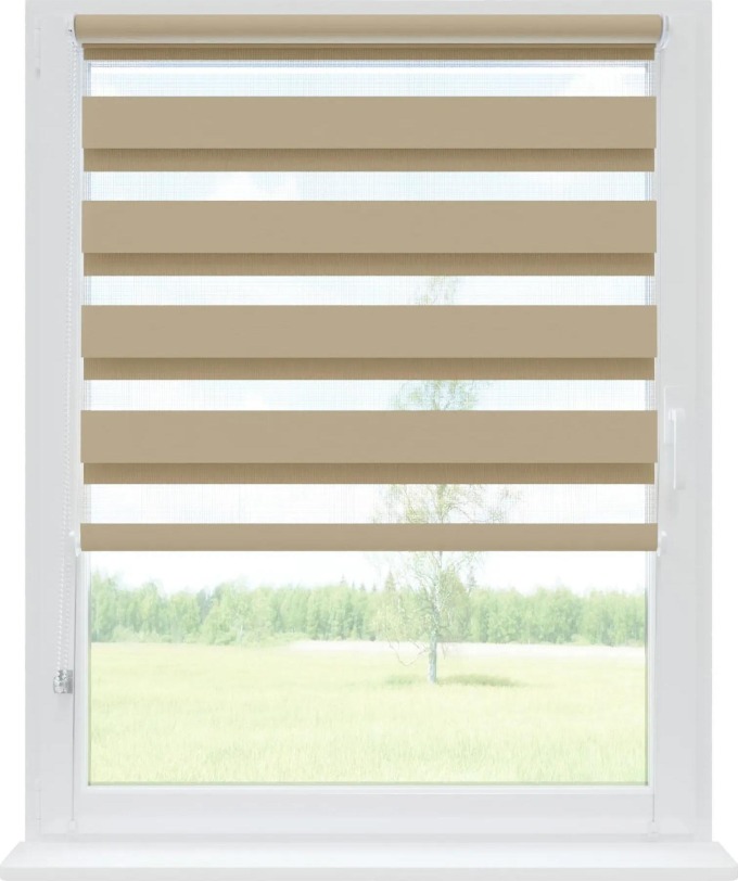 Roleta Den Noc neinvazivní soft Tmavě béžová 57x150 cm