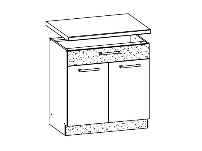 RUTHIN, dolní skříňka D80S1 se šuplíkem, bílý lesk
