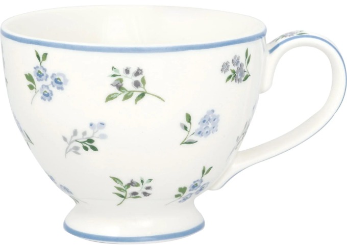 GREEN GATE Hrnek Christina White 350 ml, modrá barva, porcelán