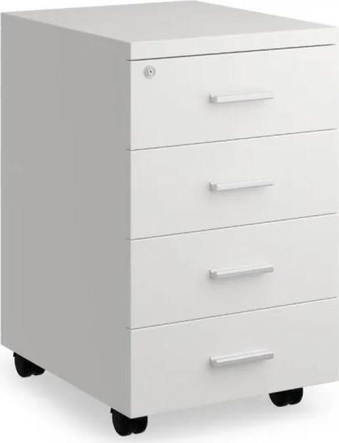 Kontejner SimpleOffice s 4 zásuvkami - praktický a cenově dostupný kancelářský kontejner pro administrativní pracoviště s centrálním zámkem
