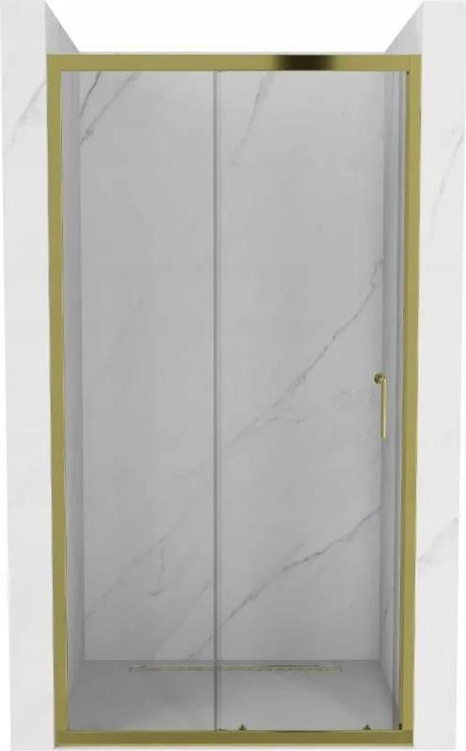 Mexen Apia rozsouvací sprchové dveře 90 cm, Průhledné, Zlatá - 845-090-000-50-00