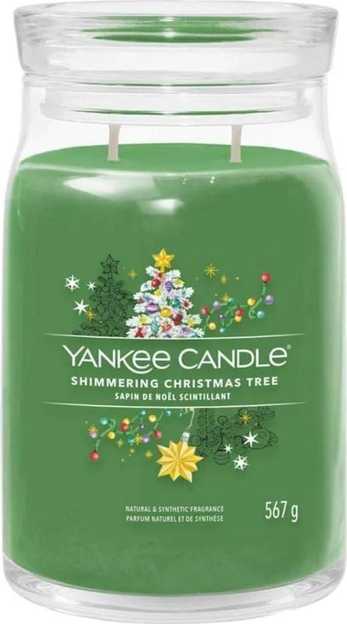Yankee Candle vonná svíčka Signature ve skle velká Shimmering Christmas Tree 567g