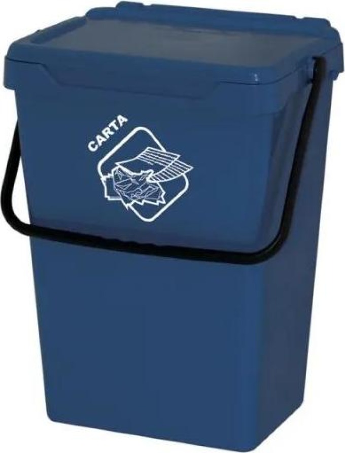 ArtPlast Plastový odpadkový koš pro třídění odpadu, modrý, 35 l