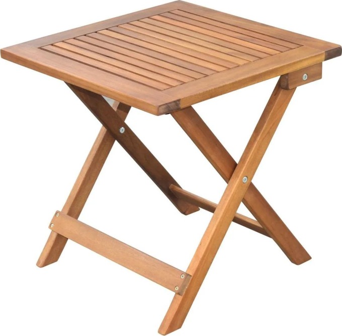 Sunfun Diana Odkládací stolek sklopný, 45 × 45 × 45 cm, dřevo z akácie