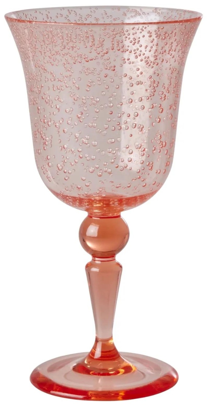 rice Sklenice na víno Acrylic Peach 360 ml, červená barva, oranžová barva, sklo