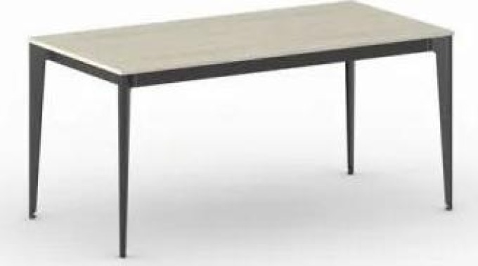 Kancelářský stůl PRIMO ACTION, černá podnož, 1600 x 800 mm, dub přírodní