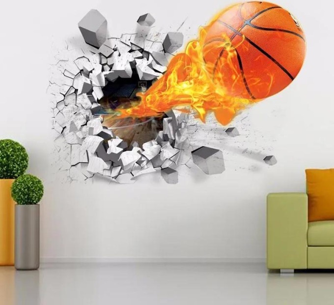 Živá Zeď Samolepka na zeď Basketbalový míč