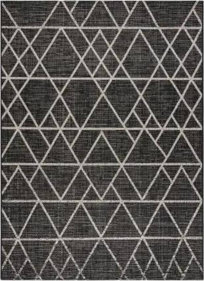 koberec SIZAL FLOORLUX 20508 Černá / stříbrný TROJÚHELNÍK velikost 160x230 cm | krásné koberce cz