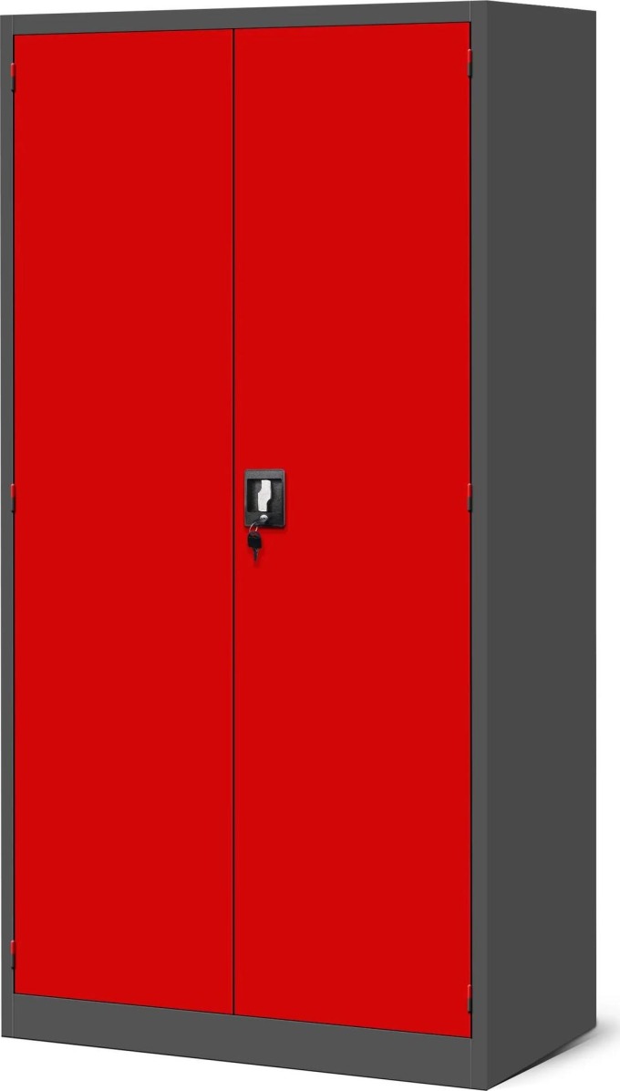 JAN NOWAK Plechová dílenská skříň se zásuvkami model SZYMON 920x1850x500, antracitovo-červená