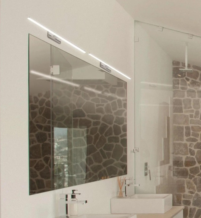 Nástěnné svítidlo nad zrcadlo s chromem, LED 16W 1440lm 4000K, šířka 60cm, vhodné pro osvětlení interiéru i koupelny