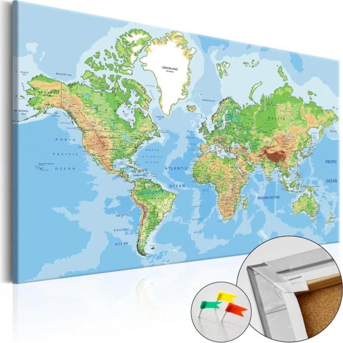 Korková nástěnka - Geografie světa 60x40