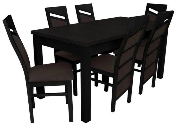 Jídelní set pro 6 osob - RK019, Barva dřeva: wenge, Potah: Casablanca 2308