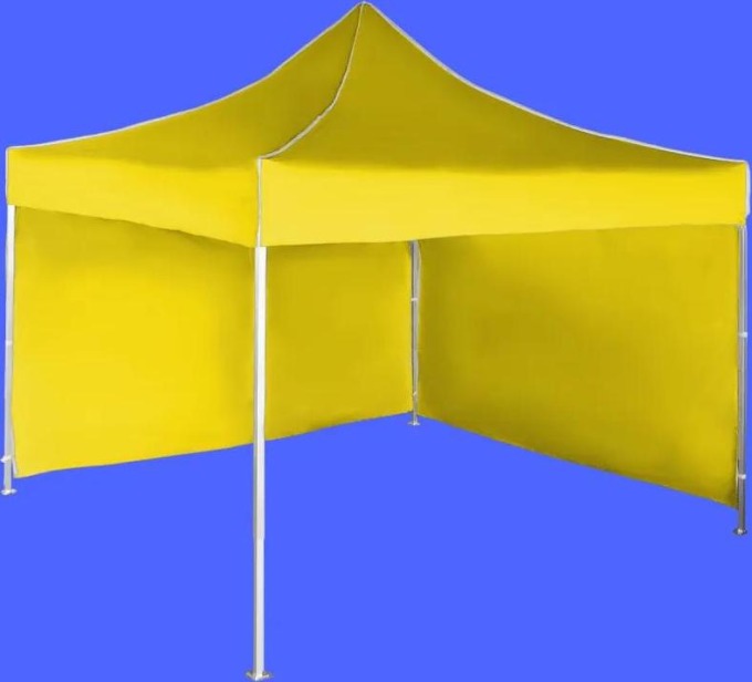 Nůžkový stan 3x3m hliníkový, Žlutá, 2 boční plachty