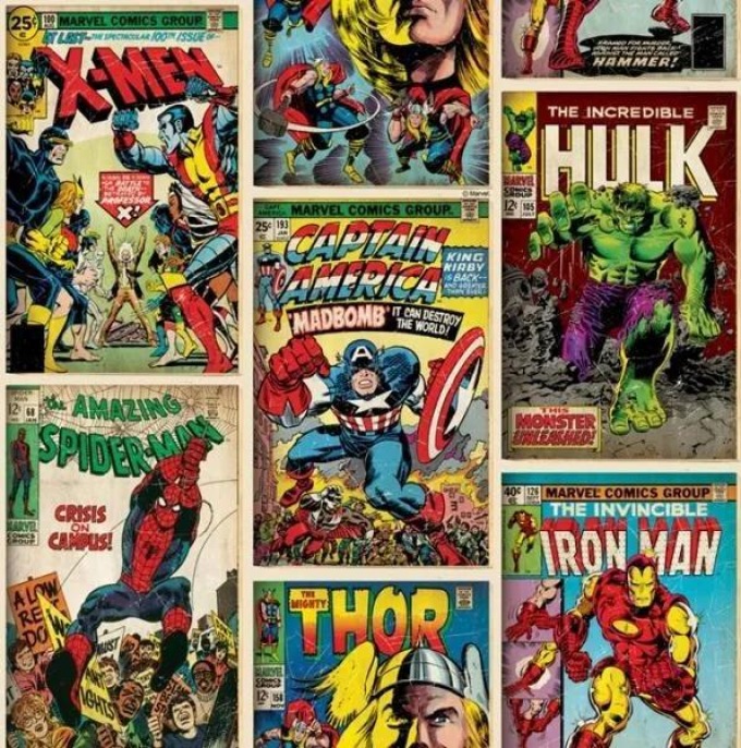 Papírová tapeta 70-238, Marvel Action Heroes, Kids@Home 6, Graham & Brown