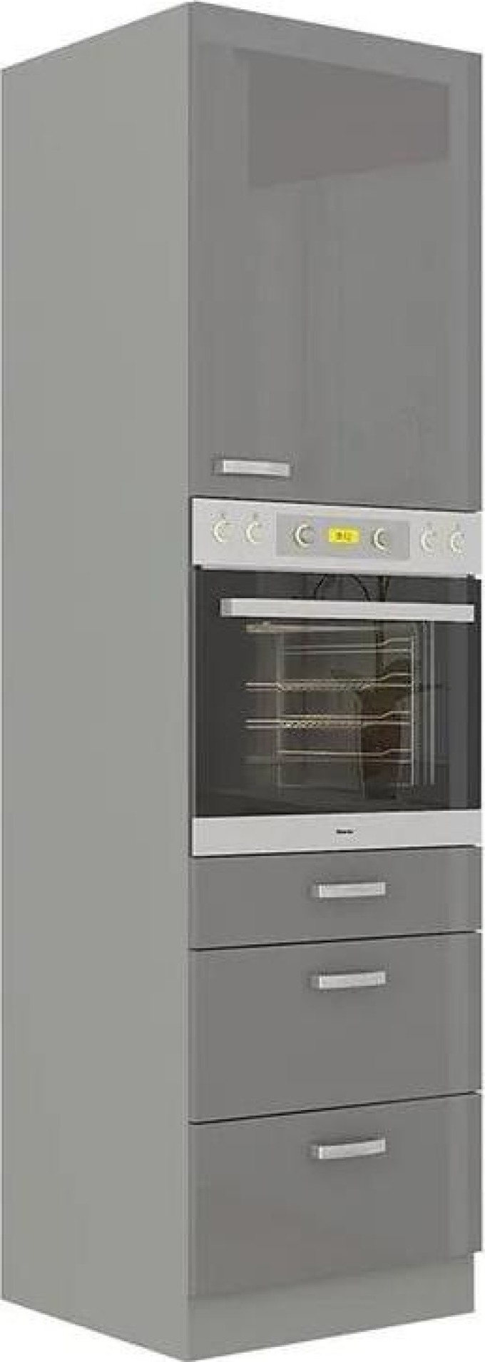 Skříňka vysoká pro troubu Multiline 60 DPS-210 3S 1F, Barva: šedá / šedý lesk