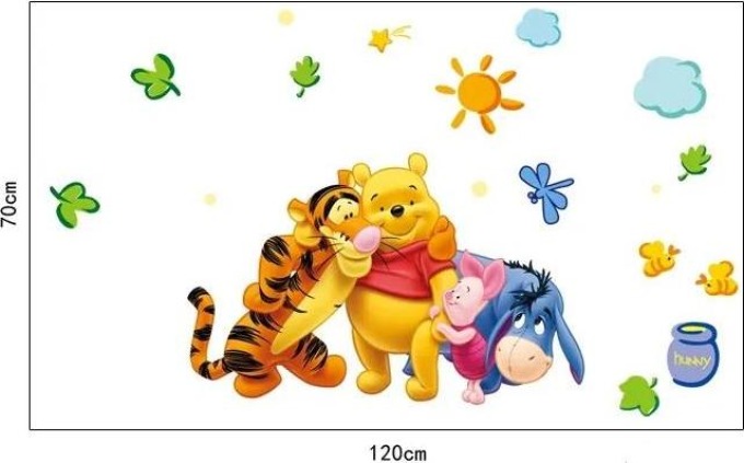 Živá Zeď Samolepka na zeď Medvídek Pú s přáteli Velikost: 120 x 70 cm