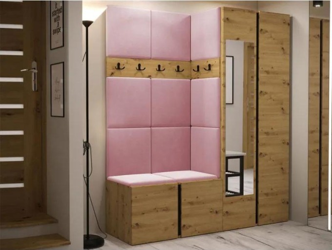 Předsíň Tavasz XII, Barva: dub artisan / dub artisan + černá, Barva látek:: Manila 09