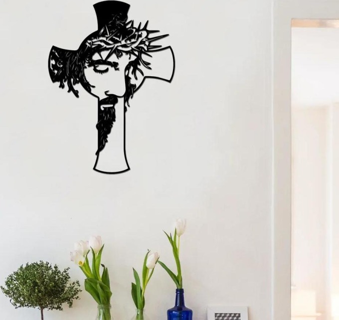 dřevo života Dřevěný kříž s ježíšem na zeď Rozměry (cm): 60x81, Barevný vzor: Černá