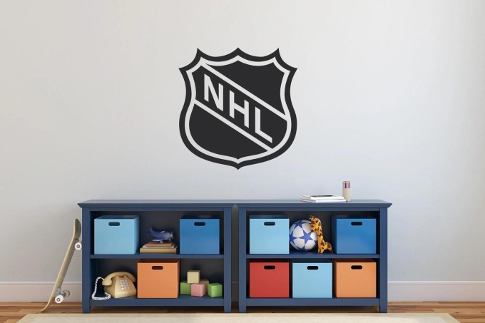 Lepy.cz Samolepka na zeď NHL Velikost (šířka x výška): 25x25cm, Barevná varianta: Černá