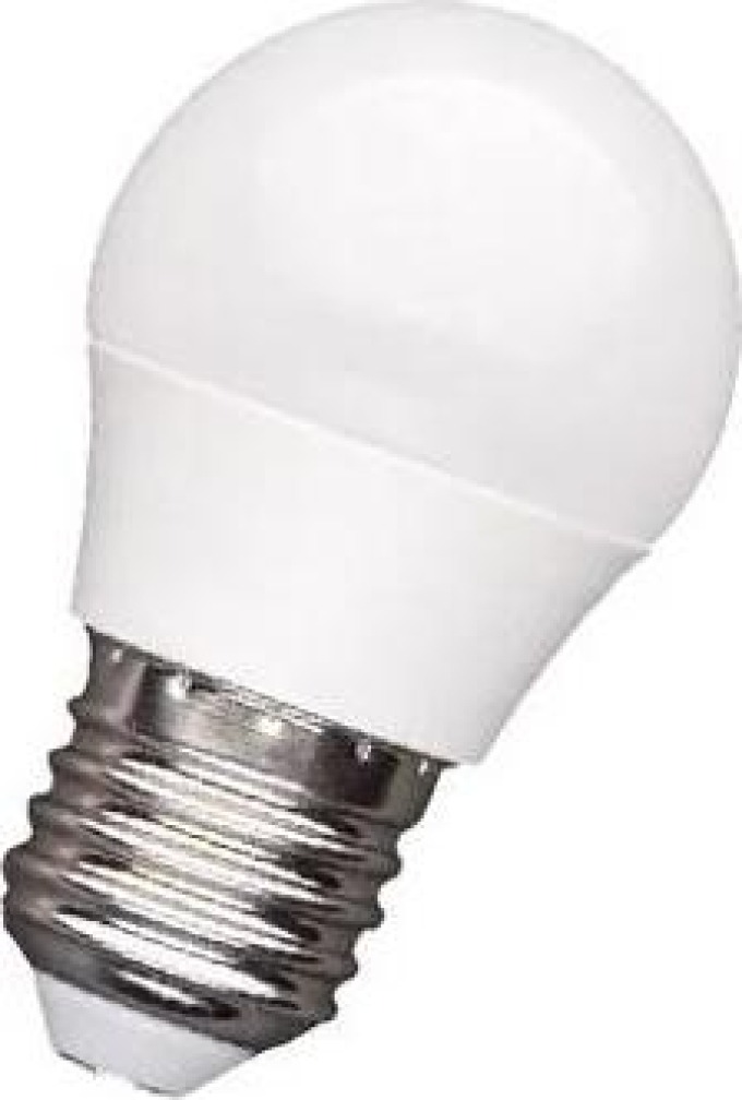 LED žárovka s teplou bílou barvou, 5W, E27, 400Lm, koule, 180° úhel svitu, 80mm délka, 45mm šířka, PCV materiál, CRI Ra >80