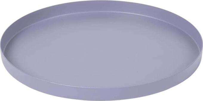 Broste Kovový podnos Donna Lavender Grey Ø 22 cm, fialová barva, kov
