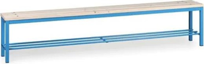 Šatní lavice s botníkem, sedák - latě, délka 2000 mm, modrá