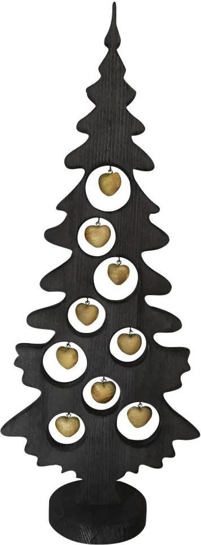 AMADEA Dekorace strom na podstavci se srdci tmavý 75 x 30 cm, český výrobek
