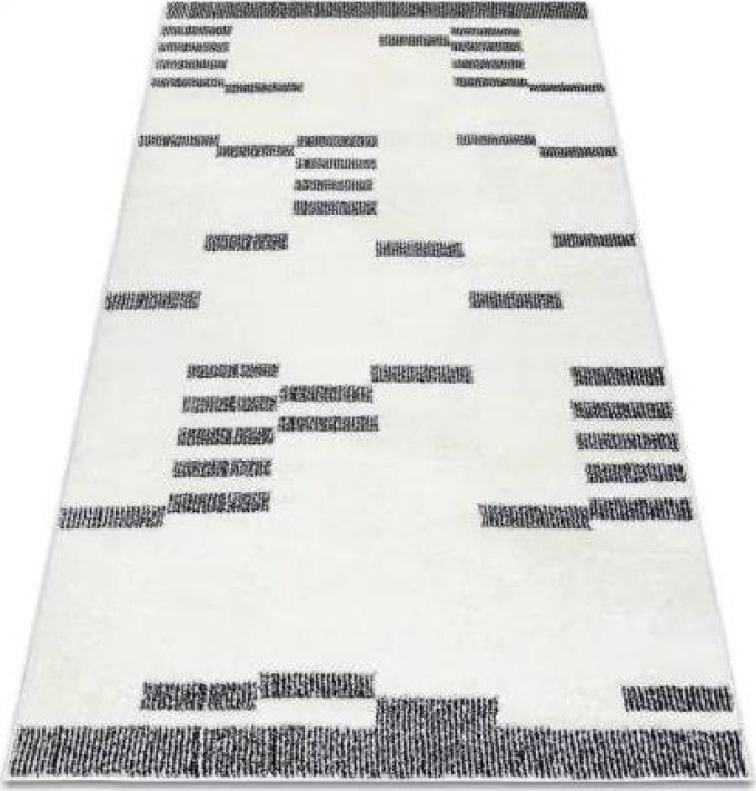 Moderní koberec MODE 8511 geometrická krémová / černá velikost 180x270 cm | krásné koberce cz