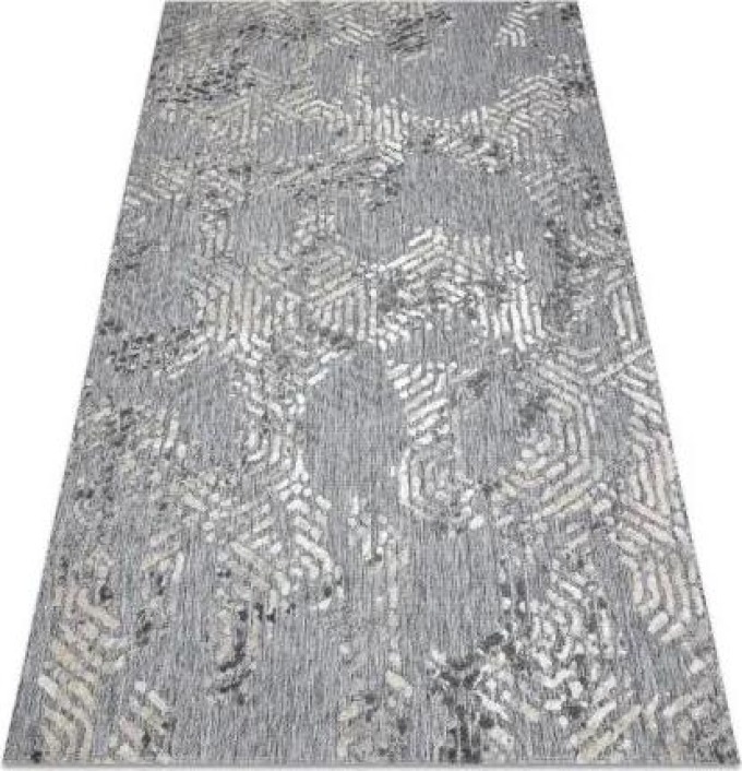 koberec Strukturální SOLE D3842 šestiúhelníky ploché tkaní cinzen velikost 160x220 cm | krásné koberce cz