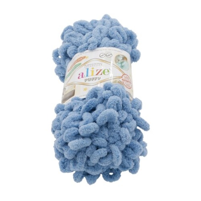 Příze PUFFY modrošedá, 100 g / 9 m